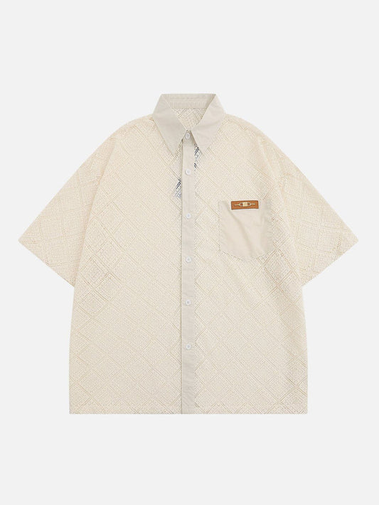Ozes Style - Basic Solid Cutout Short Sleeve Shirts